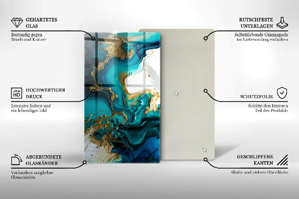 Herd abdeckplatte Türkisfarbene Abstraktion