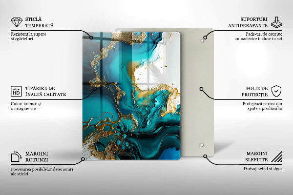 Herd abdeckplatte Türkisfarbene Abstraktion