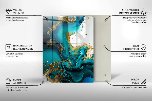 Herd abdeckplatte Türkisfarbene Abstraktion