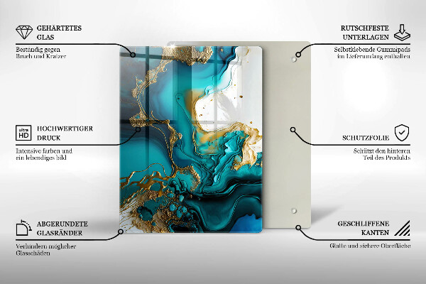 Herd abdeckplatte Türkisfarbene Abstraktion