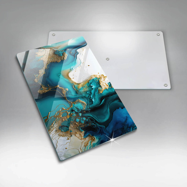 Herd abdeckplatte Türkisfarbene Abstraktion