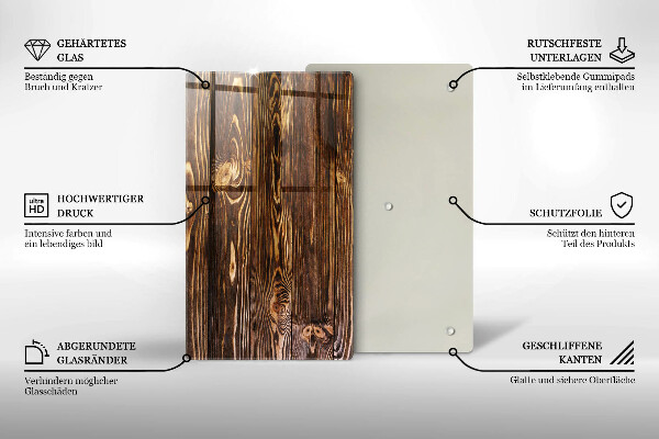 Herd schutzplatte Holzstruktur
