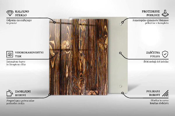 Herd schutzplatte Holzstruktur
