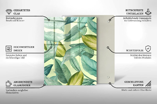 Herd schutzplatte Grüne tropische Blätter