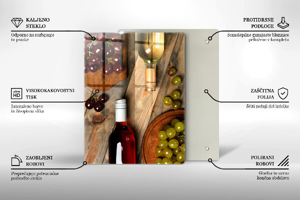 Abdeckung induktionskochfeld Weinflaschen und Trauben