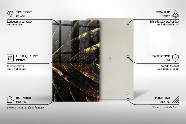 Abdeckung induktionskochfeld Gold Blatt