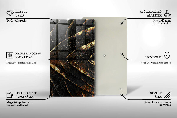 Abdeckung induktionskochfeld Gold Blatt