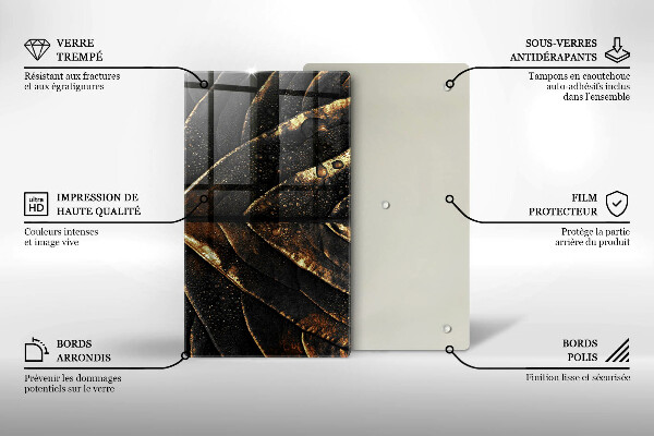 Abdeckung induktionskochfeld Gold Blatt