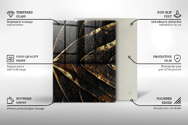 Abdeckung induktionskochfeld Gold Blatt