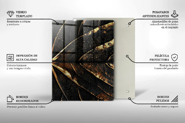 Abdeckung induktionskochfeld Gold Blatt