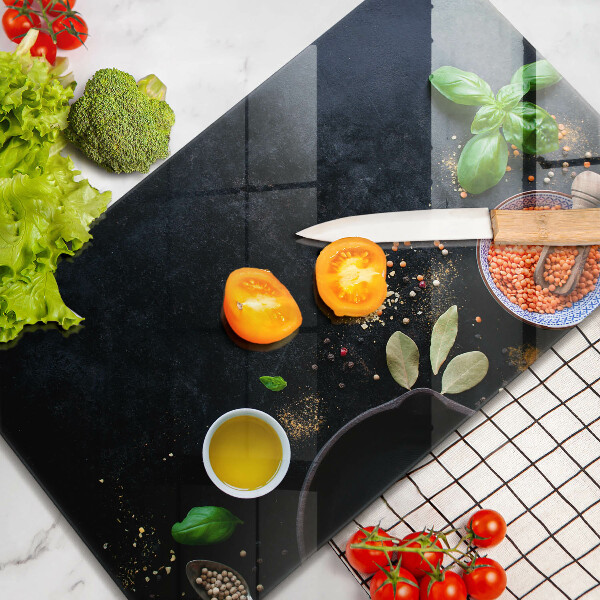 Abdeckung induktionskochfeld Schüsseln mit Gewürzen