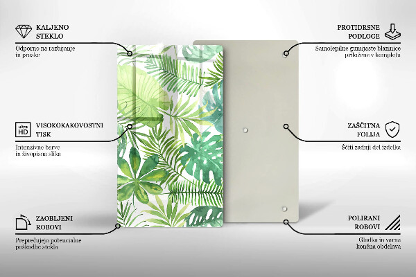 Herd abdeckplatte Aquarell-Boho-Blätter