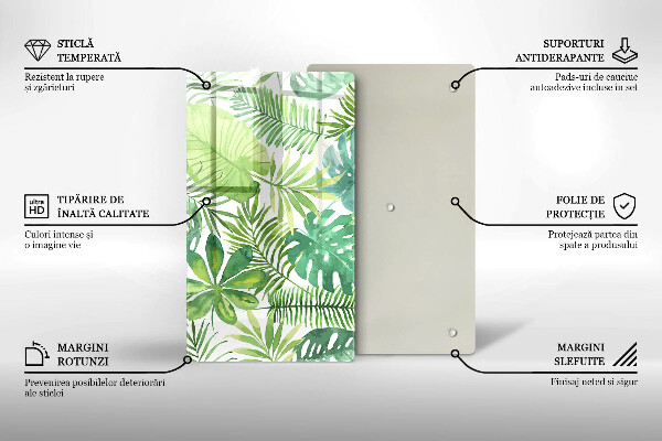 Herd abdeckplatte Aquarell-Boho-Blätter