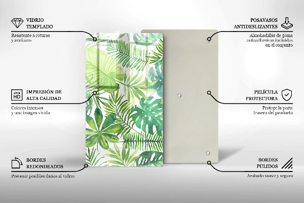 Herd abdeckplatte Aquarell-Boho-Blätter