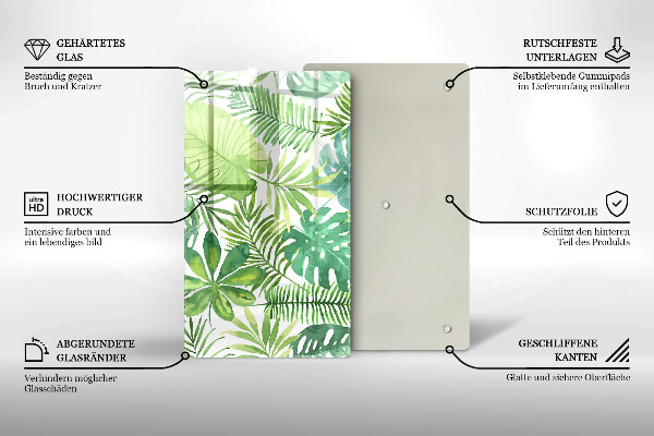Herd abdeckplatte Aquarell-Boho-Blätter