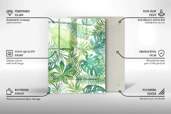 Herd abdeckplatte Aquarell-Boho-Blätter