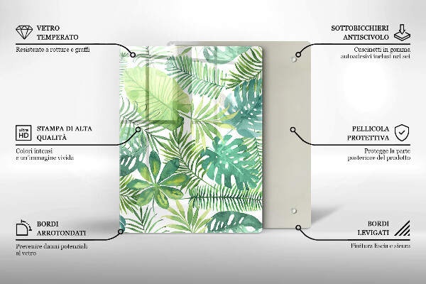 Herd abdeckplatte Aquarell-Boho-Blätter