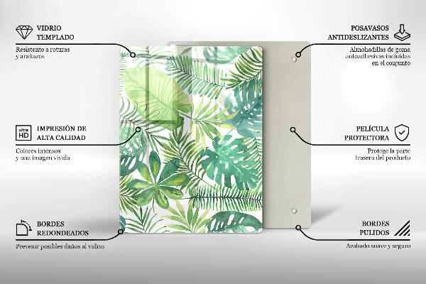 Herd abdeckplatte Aquarell-Boho-Blätter