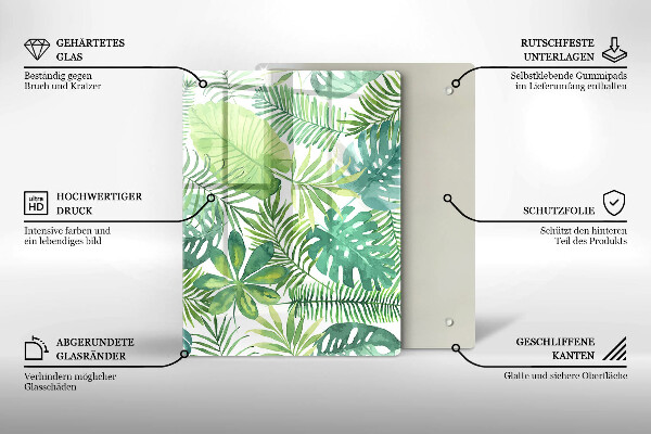 Herd abdeckplatte Aquarell-Boho-Blätter