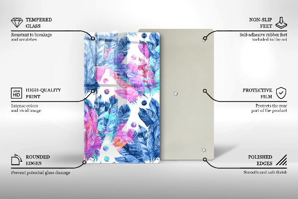 Herd abdeckplatte Federn-Boho-Illustration