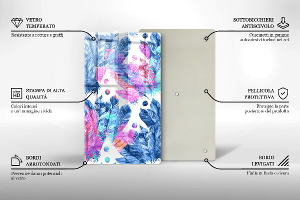 Herd abdeckplatte Federn-Boho-Illustration