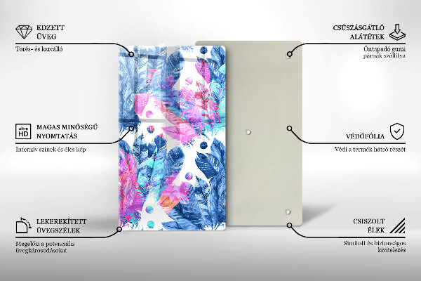 Herd abdeckplatte Federn-Boho-Illustration