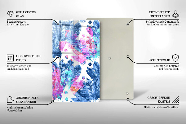 Herd abdeckplatte Federn-Boho-Illustration