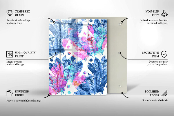 Herd abdeckplatte Federn-Boho-Illustration