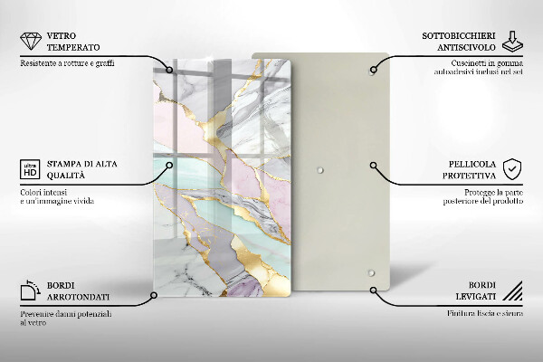 Schutz für induktionskochfeld Pastellmarmor
