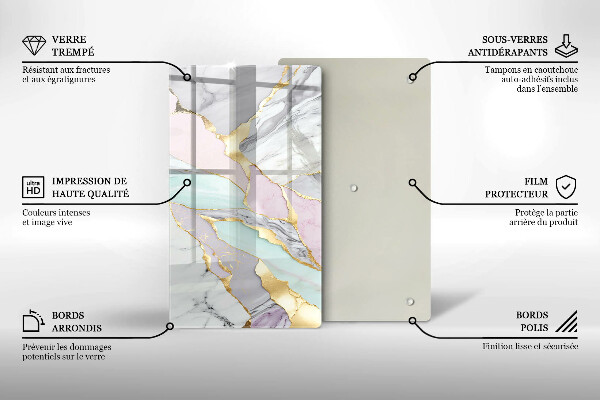 Schutz für induktionskochfeld Pastellmarmor