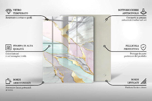 Schutz für induktionskochfeld Pastellmarmor