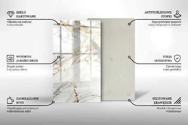 Herd abdeckplatte Heller Marmor mit Gold