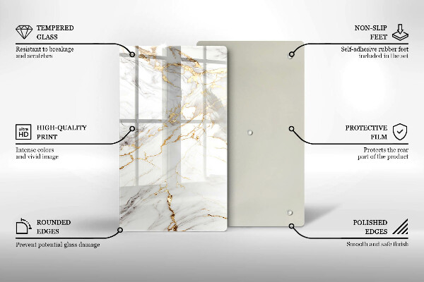 Herd abdeckplatte Heller Marmor mit Gold