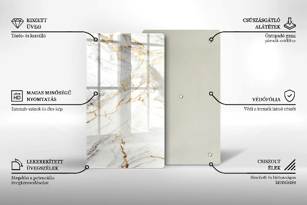 Herd abdeckplatte Heller Marmor mit Gold