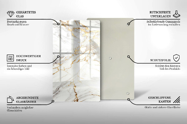 Herd abdeckplatte Heller Marmor mit Gold