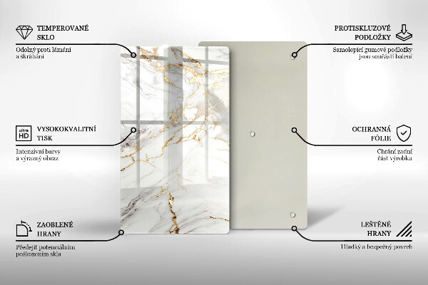 Herd abdeckplatte Heller Marmor mit Gold