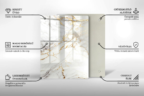 Herd abdeckplatte Heller Marmor mit Gold