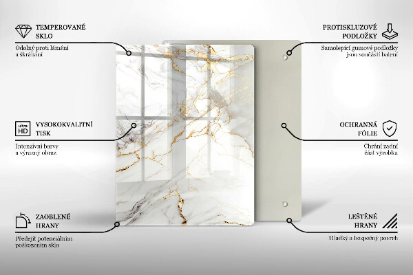 Herd abdeckplatte Heller Marmor mit Gold