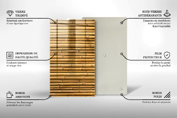 Herd abdeckplatte Natur-Boho-Bambus