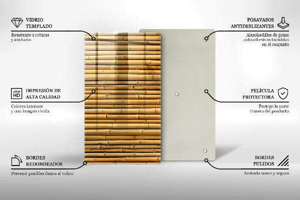 Herd abdeckplatte Natur-Boho-Bambus