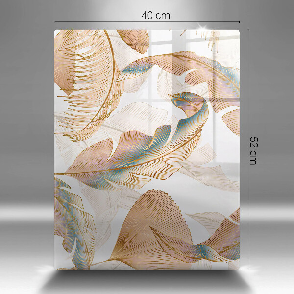 Herd abdeckplatte Boho-Federn und Blätter