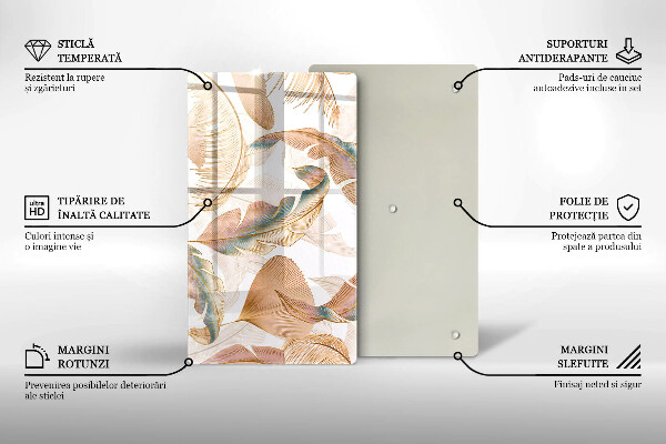 Herd abdeckplatte Boho-Federn und Blätter