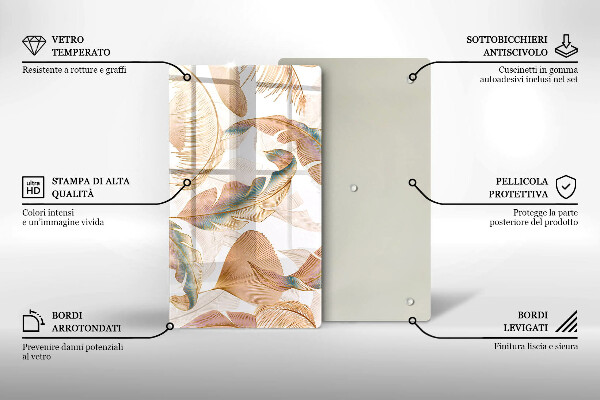 Herd abdeckplatte Boho-Federn und Blätter