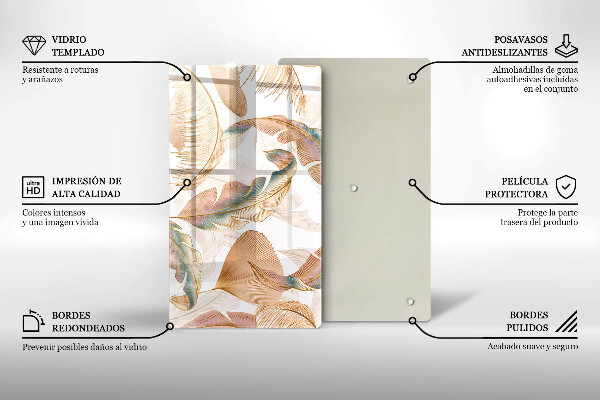 Herd abdeckplatte Boho-Federn und Blätter