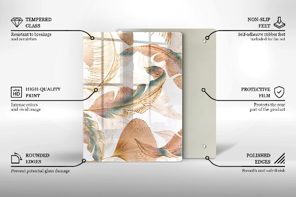 Herd abdeckplatte Boho-Federn und Blätter