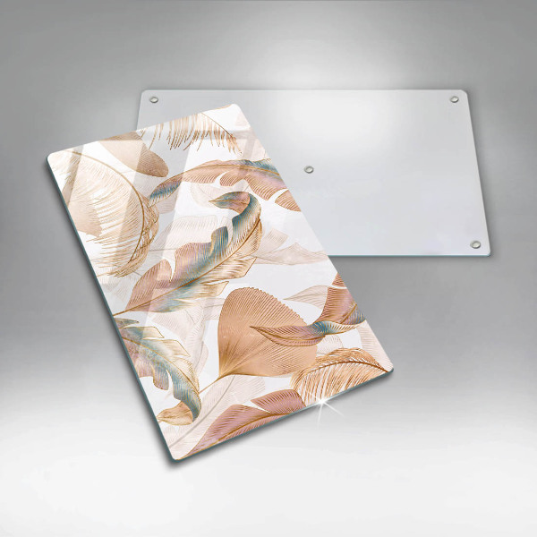 Herd abdeckplatte Boho-Federn und Blätter