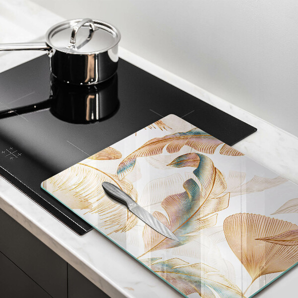 Herd abdeckplatte Boho-Federn und Blätter