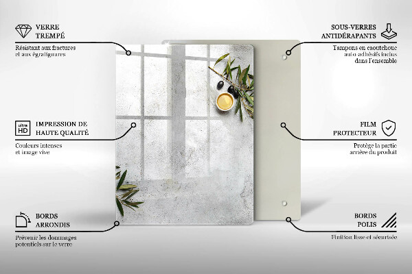 Herd abdeckplatte Oliven auf Beton