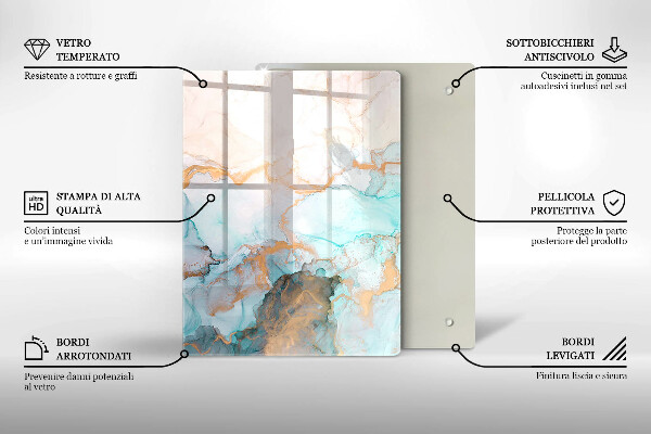 Herd abdeckplatte Marmorabstraktion