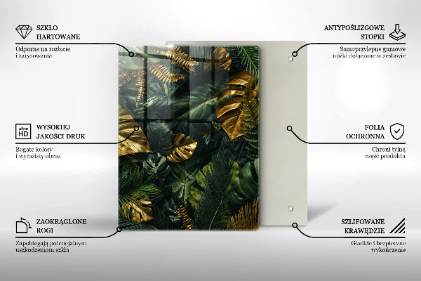 Herd abdeckplatte Goldene Monstera-Blätter